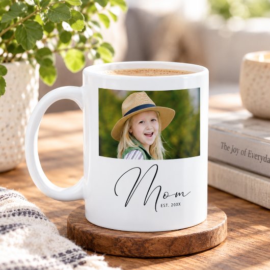 Moeder Gevestigd Script Wit Foto Nieuw Moeder Koffiemok