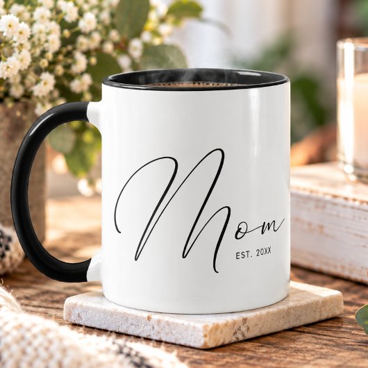 Moeder Gevestigd Script Wit Nieuw Moeder Mok