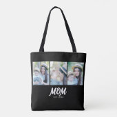 Moeder Gevestigd Script Zwart 3 Foto Boodschappent Tote Bag (Achterkant)