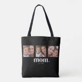 Moeder Gevestigd Script Zwart 3 Foto Boodschappent Tote Bag (Achterkant)