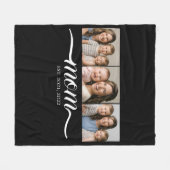 Moeder Gevestigd Script Zwart 3 Foto Collage Fleece Deken (Voorkant (Horizontaal))