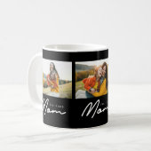 Moeder Gevestigd Script Zwart 3 Foto Koffiemok (Voorkant links)