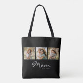 Moeder Gevestigd Script Zwart 3 Foto Tote Bag (Achterkant)