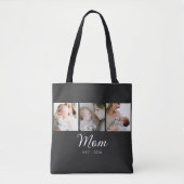 Moeder Gevestigd Script Zwart 3 Foto Tote Bag (Voorkant)