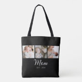 Moeder Gevestigd Script Zwart 3 Foto Tote Bag (Achterkant)