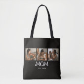 Moeder Gevestigd Script Zwart 3 Foto Tote Bag (Voorkant)