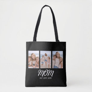 Moeder Gevestigd Script Zwart 3 Foto Tote Bag