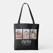 Moeder Gevestigd Script Zwart 3 Foto Tote Bag (Achterkant)