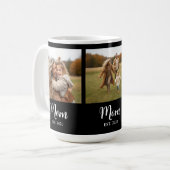 Moeder Gevestigd Script Zwart en Wit 3 Foto Koffiemok (Voorkant links)