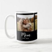 Moeder Gevestigd Script Zwart en Wit 3 Foto Koffiemok (Links)