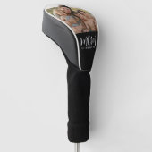 Moeder Gevestigd Script Zwart Foto Golfheadcover (Schuin)