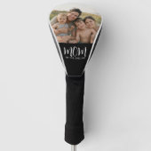 Moeder Gevestigd Script Zwart Foto Golfheadcover (Voorkant)