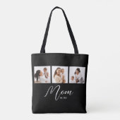 Moeder Gevestigd Script Zwart Foto Tote Bag (Achterkant)