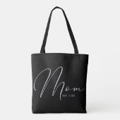 Moeder Gevestigd Script Zwart Nieuwe Moeder Tote Bag (Achterkant)