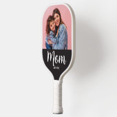 Moeder Gevestigd Script Zwarte Foto Pickleball Paddle (Links)