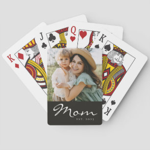 Moeder Gevestigd Script Zwarte Foto Poker Pokerkaarten