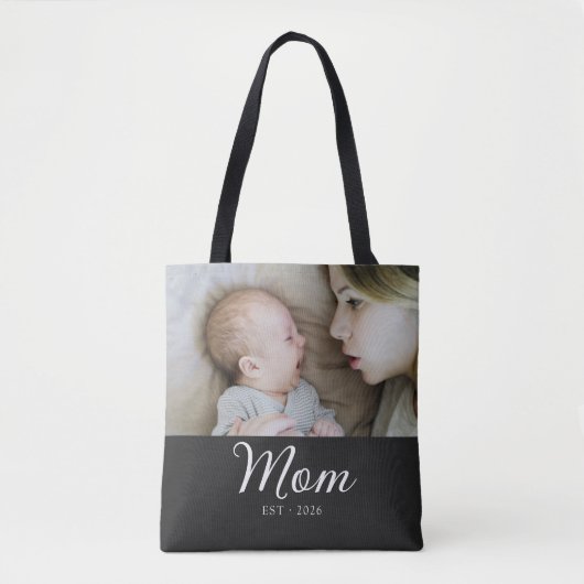 Moeder Gevestigd Script Zwarte Foto  Tote Bag (Voorkant)
