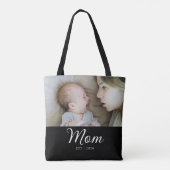Moeder Gevestigd Script Zwarte Foto  Tote Bag (Achterkant)