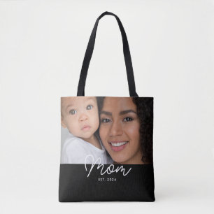 Moeder Gevestigd Script Zwarte Foto Tote Bag