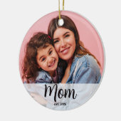 Moeder Gevestigd Zwart Wit Script Foto Keramisch Ornament (Links)