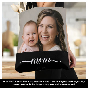 Moeder Gevestigd Zwarte Foto Aangepast Jaar Tote Bag