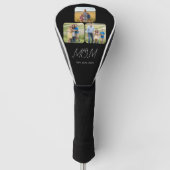Moeder Gevestigd Zwarte Script 3 Foto Golfheadcover (Voorkant)