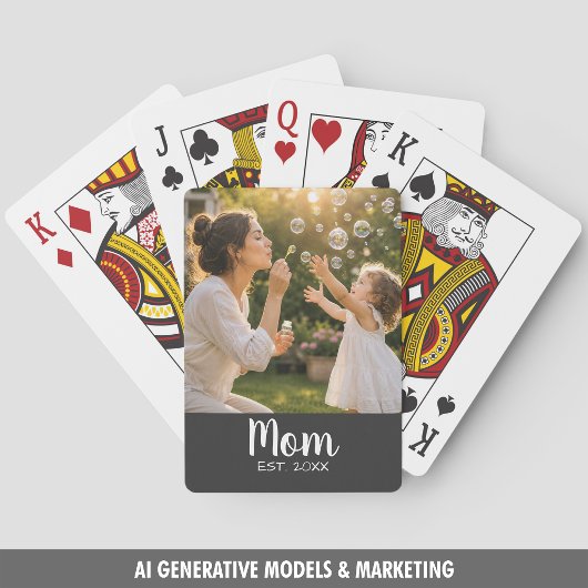 Moeder Gevestigde Foto Herinneringsgeschenk Pokerkaarten