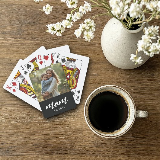 Moeder gevestigde foto Moederdag Pokerkaarten