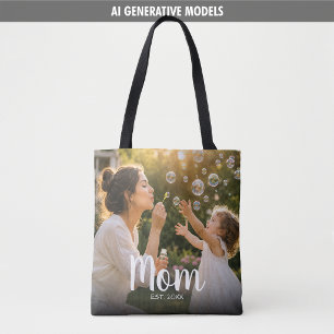 Moeder Gevestigde Fotogeheugen Ontwerp Tote Bag