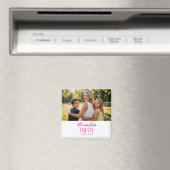 Moeder Gevestigde Roze Script Naam Foto  Magneet (Insitu (Vaatwasser))