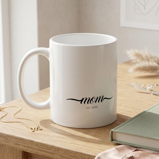 Moeder Gevestigde Script Aangepast Jaar Moeder Koffiemok