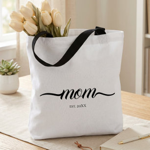 Moeder Gevestigde Script Aangepast Jaar Moeder Tote Bag