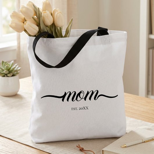 Moeder Gevestigde Script Aangepast Jaar Moeder Tote Bag