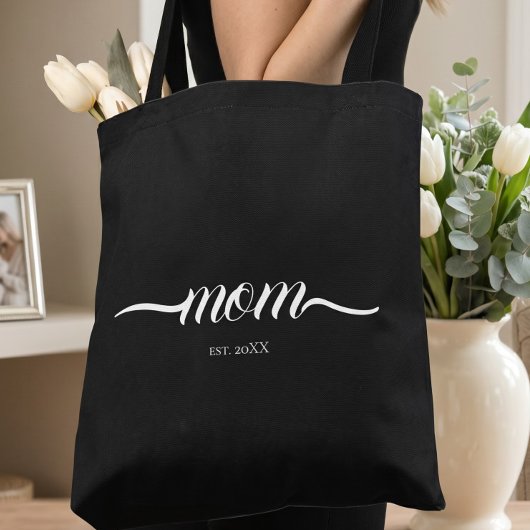 Moeder Gevestigde Script Aangepast Jaar Moeder Tote Bag