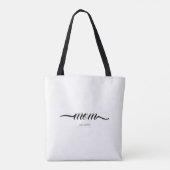 Moeder Gevestigde Script Aangepast Jaar Moeder Tote Bag (Achterkant)