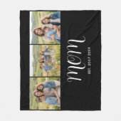 Moeder Gevestigde Script Black 3 Foto Fleece Deken (Voorkant)