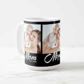 Moeder Gevestigde Script Black 3 Foto Koffiemok (Voorkant links)