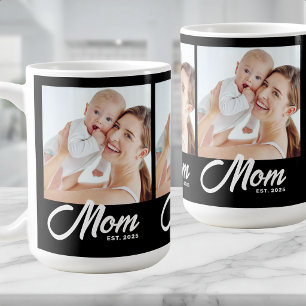 Moeder Gevestigde Script Black 3 Foto Koffiemok