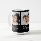 Moeder Gevestigde Script Black 3 Foto Koffiemok (Voorkant links)