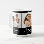 Moeder Gevestigde Script Black 3 Foto Koffiemok (Voorkant links)