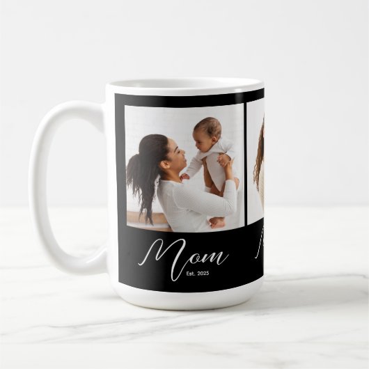 Moeder Gevestigde Script Black 3 Foto Koffiemok (Links)