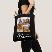 Moeder Gevestigde Script Black 3 Foto Tote Bag (Dichtbij)