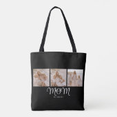 Moeder Gevestigde Script Black 3 Foto Tote Bag (Achterkant)