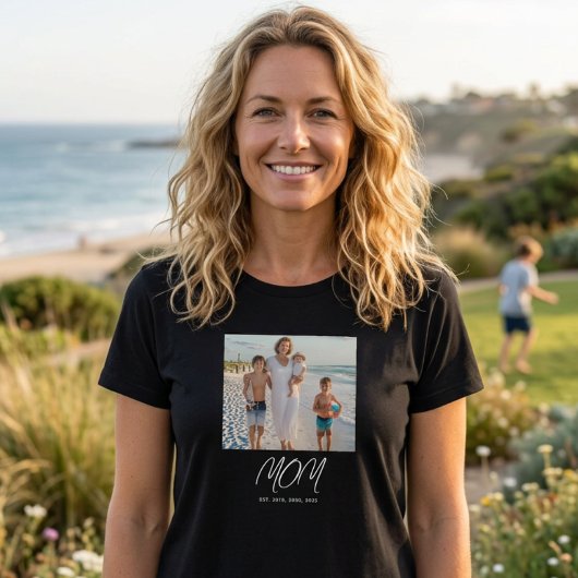 Moeder Gevestigde Script Foto T-Shirt
