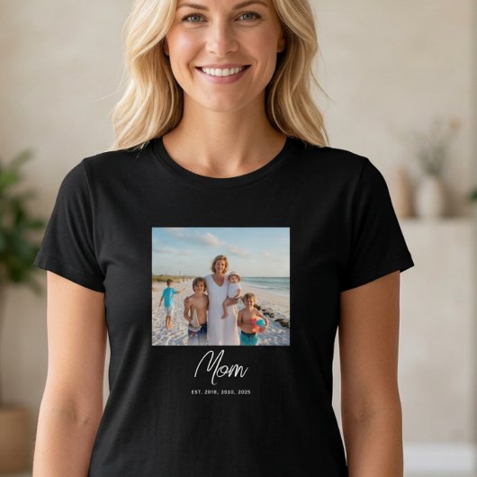 Moeder Gevestigde Script Foto T-Shirt