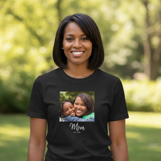Moeder Gevestigde Script Foto T-Shirt