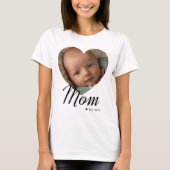Moeder Gevestigde Script Hart Foto Wit T-shirt (Voorkant)