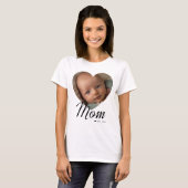 Moeder Gevestigde Script Hart Foto Wit T-shirt (Voorkant volledig)