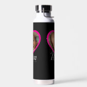 Moeder Gevestigde Script Roze Hart Foto Zwart Waterfles (Links)