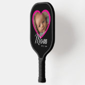 Moeder Gevestigde Script Roze Hart Foto Zwarte Car Pickleball Paddle (Links)